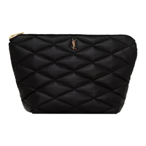 SAINT LAURENT Lambskin Clutch Bag Clutch Medium Women's Black