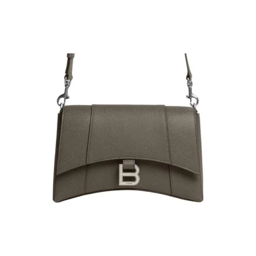 Balenciaga Downtown Мягкий Текстурированный Телячья кожа Сумка через плечо Экстра Маленькая Мужская Темно-зеленая