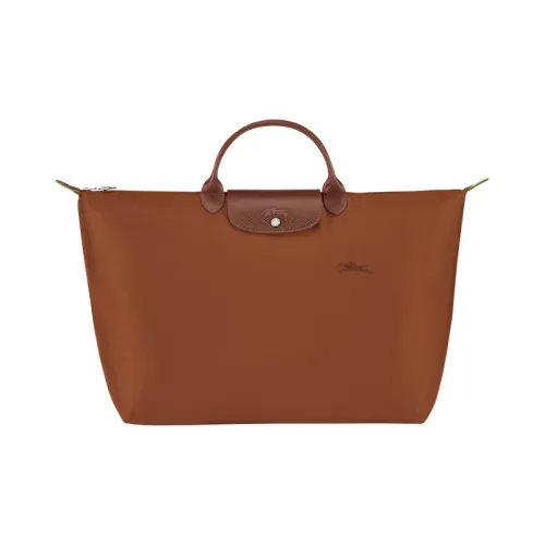 LONGCHAMP Le Pliage Green Коровья кожа Дорожная сумка Сумка Большая Женская Коричневая