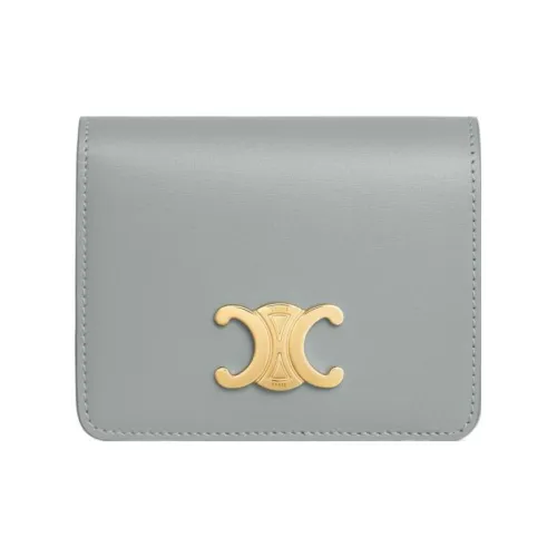 CELINE Triomphe Коровья кожа Кошелек Женские Жемчужно-голубой