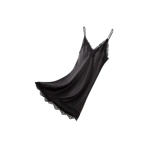 MIIOW Ночная сорочка Удобная дружественная к коже облегающий крой стиль Simple And Elegant французский позиционирование стиля женский черный