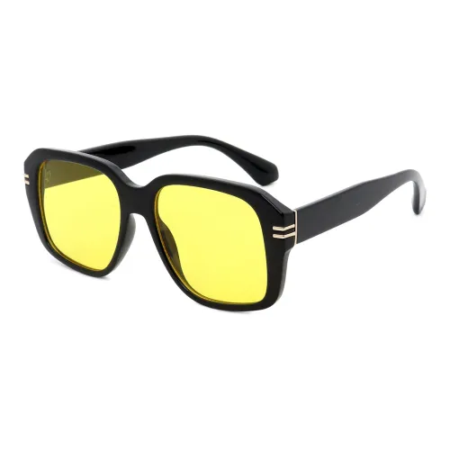 Пара Ponyo PC Квадратные Солнцезащитные Очки Унисекс Черные