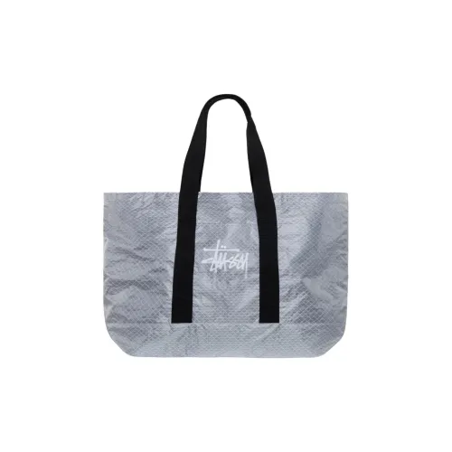 Stussy Нейлон Одно Плечо Сумка Экстра-Большая Женская Серебряная