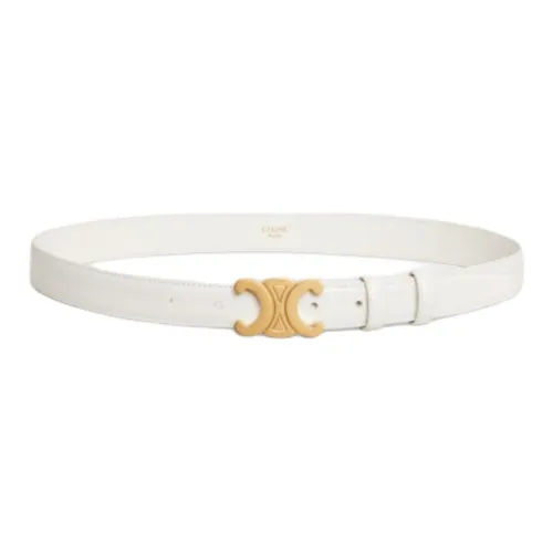 CELINE Кожаные ремни Женские Белые Ширина 2,5CM