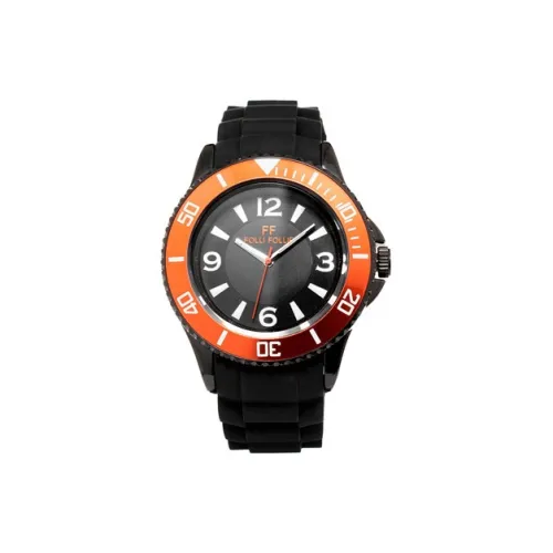 Folli Follie Женские часы Кварцевый механизм Силиконовый ремешок 40 мм Черный циферблат