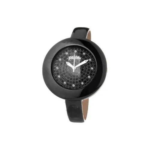 Folli Follie Женские часы Кварцевый механизм Коровья кожа Ремешок 47,5 мм Черный циферблат WF0Y010SSK BK