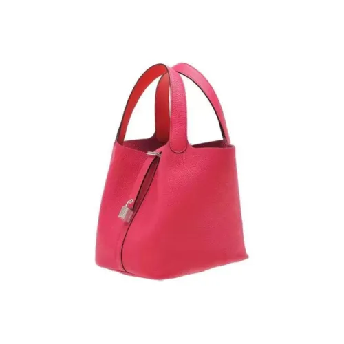 HERMES Picotin Lock Сумка из кожи Taurillon Clemence корзинка-сумка ведрообразная сумка женская Мексика розовый