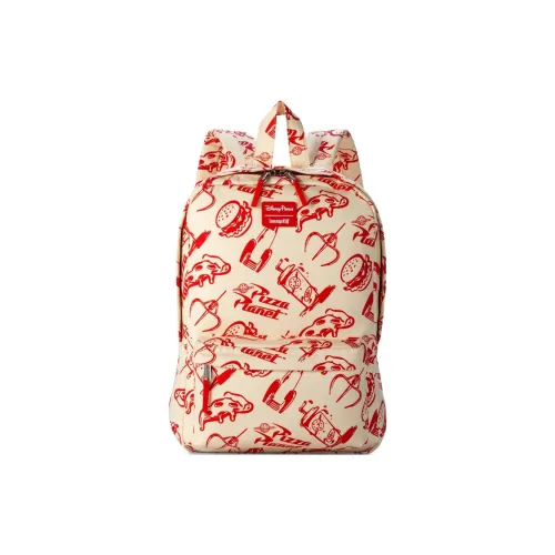 Disney Хлопок Холст Рюкзак Унисекс Бежевый Красный