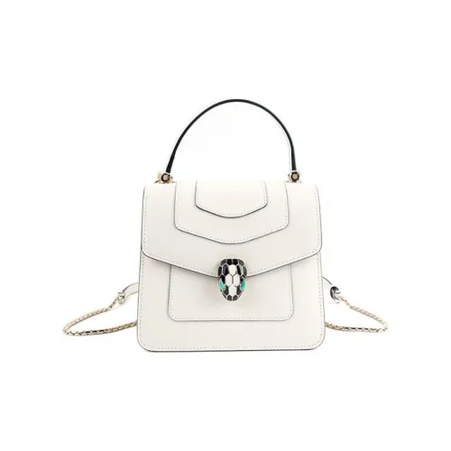BVLGARI Serpenti Forever Сумка С Верхней Ручкой Маленькая Сумка С Верхней Ручкой Serpenti Forever, Кожа Теленка Цвета Белого Агата