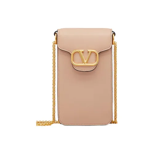 Valentino Locò Телячья кожа Одно плечо Через плечо Чехол для телефона Мини Женский Коричневый Розовый