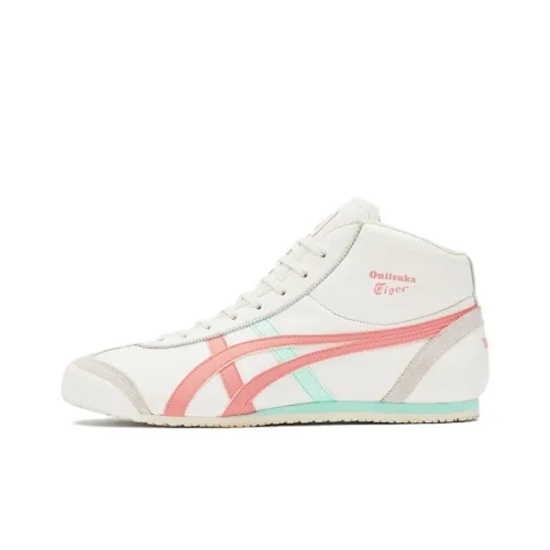 Onitsuka Tiger MEXICO 66 Slip-on Resistant MID Top Casual Unisex White Green Pink Наитсука Тайгер MEXICO 66 Слип-он Резистентный MID Топ Повседневный Унисекс Белый Зеленый Розовый