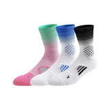 3 упаковки - Полосы Градиент Баскетбольные носки (Белый Черный + Светло-Синий + Розовый Зеленый)