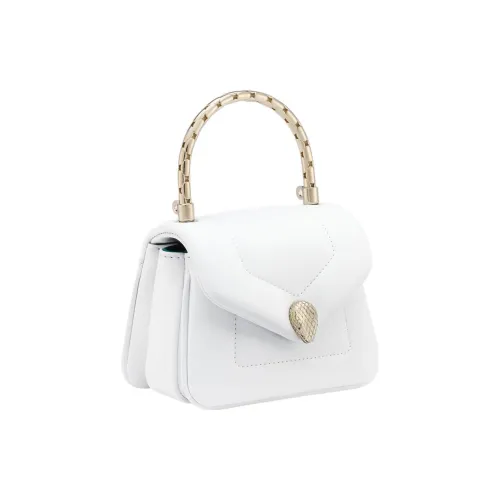 BVLGARI Serpenti Reverse Телячья кожа Сумка через плечо Сумка Мини Женская Белая