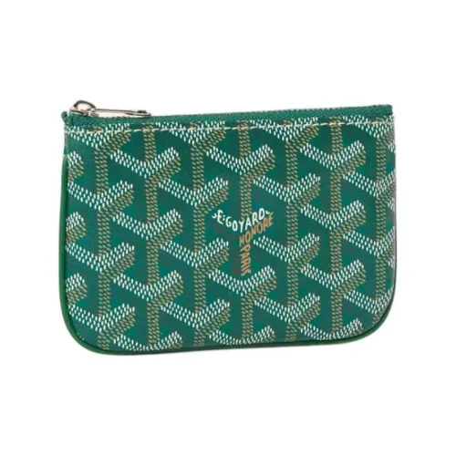 GOYARD Холст Телячья кожа Key Pouch Экстра мини Унисекс Зеленый