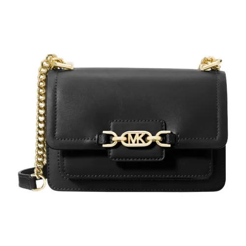 MICHAEL KORS Heather Кожа Маленькая Квадратная Сумка Сумка с Цепочкой Конверт Сумка Сумка через плечо Сумка на плечо Женская Черная