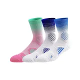 3 упаковки - Полосы Градиент Баскетбольные носки (Светло-синий + Темно-синий + Розово-зеленый)