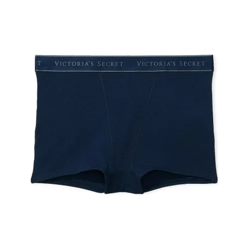 Victoria's Secret Розовый Хлопок Логотип Хлопок Кружево Высокая Талия BT Трусы Н Нижнее белье Женские 1 Пачка Синий