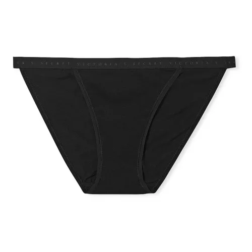 Victoria's Secret Розовый Эластичный Хлопок STRING Бикини Трусы Черное Нижнее Белье Женское 1 Пачка Черное