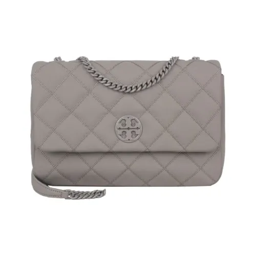 Tory Burch Сумка через плечо из коровьей кожи среднего размера женская серого цвета Heron