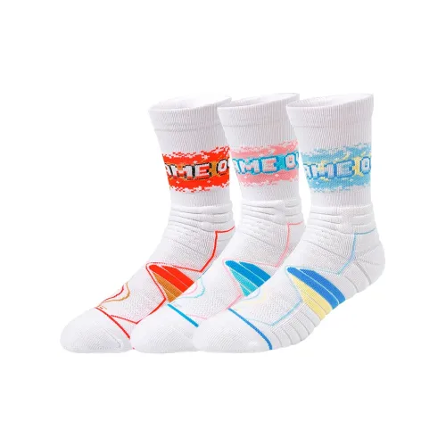 BKCXZICE Махровая подошва Высокие носки для баскетбола с полосами и градиентом Унисекс Combo Set