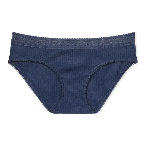 Victoria's Secret Розовый Хлопок Логотип Хлопок Кружево Обхват талии HR Трусы Н Нижнее белье Женские 1 Пачка Темно-синий