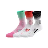 3 упаковки - Полосы Градиент Баскетбольные носки (Белый Черный + Белый Красный + Розовый Зеленый)