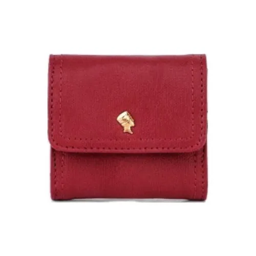 PORTER Flax с PU (полиуретан) и кожей вставки кошелек для монет унисекс красный