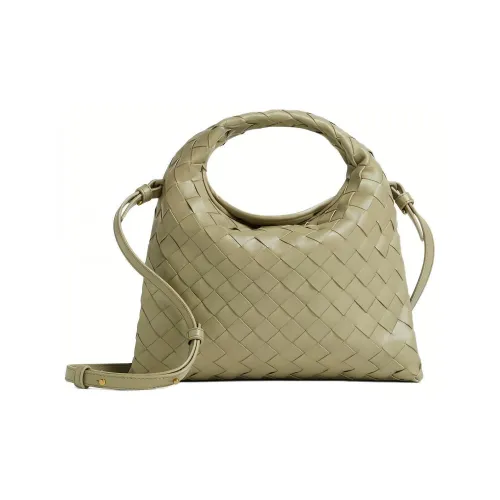 Bottega Veneta Intrecciato Телячья кожа Сумка Сумка через плечо Сумка через плечо Мини Женская CAVE Каменно-зеленый