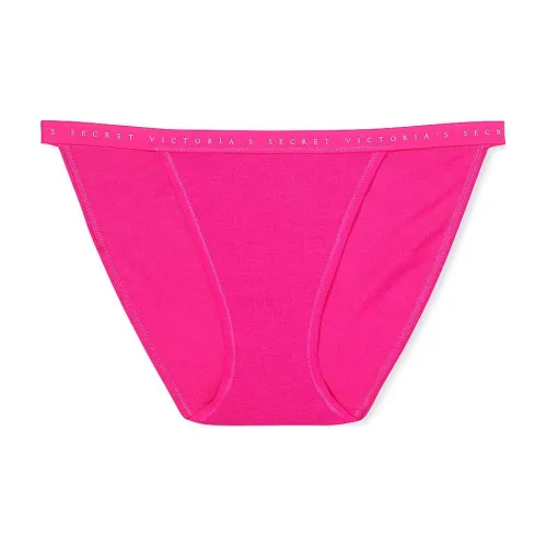 Victoria's Secret Розовый Эластичный Хлопок STRING Бикини Штаны FOREVER Розовые Трусы Женские 1 Пачка Розово-Красные