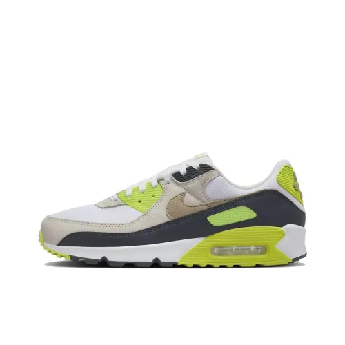 Nike Air Max 90 Устойчивый к истиранию Дышащий Низкий Топ Casual Мужской Белый Зеленый Коричневый