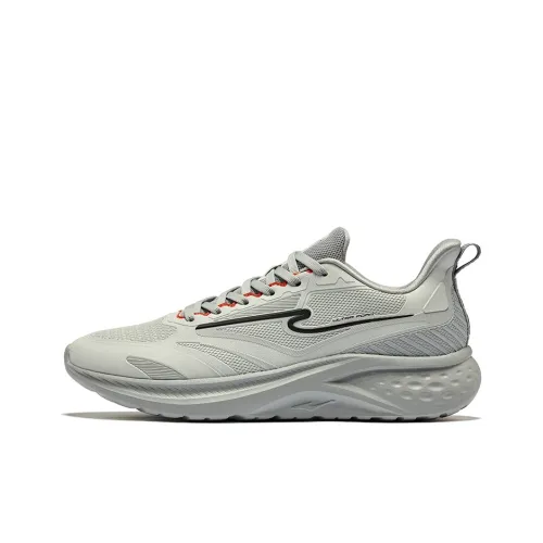 Erke Slip-resistant Abrasion-resistant Breathable Low-Top Running Shoes Men's White Mist Recycled Gray Эрке Противоскользящий Устойчивый к износу Дышащий Низкий Топ Беговые Кроссовки Мужские Белый Мист Переработанный Серый