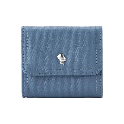 Porter Льняное волокно с ПУ (полиуретан) и кожаными вставками Кошелек для монет унисекс Milo (фиолетовый) Синий