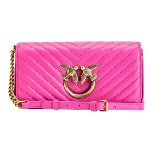 PINKO Кожа Swallow Сумка Багетная Сумка Сумка через плечо Мини Женская Розовая