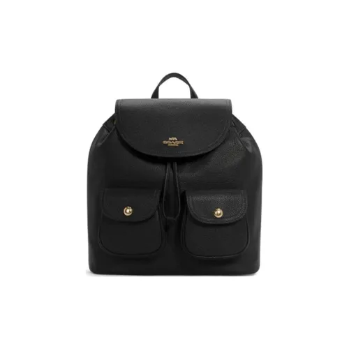 COACH Pennie Кожа Рюкзак Маленький Женский Черный