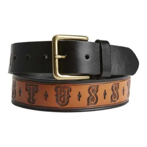 Stussy Ремни из коровьей кожи унисекс черного цвета