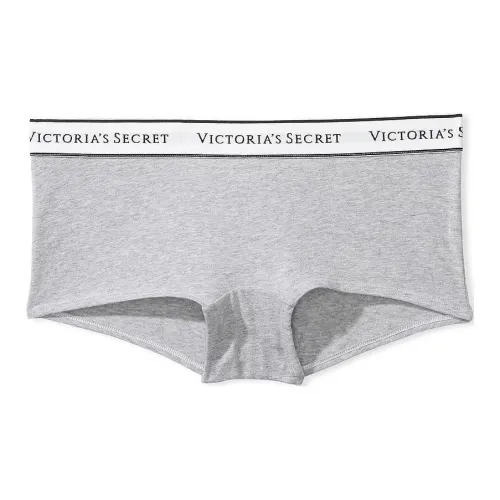 Victoria's Secret Логотип Хлопок Boyshort Panty GREY Нижнее белье Женские 1 упаковка Серый