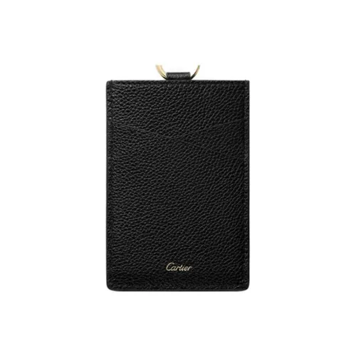 Cartier Кожаные Аксессуары Panthère De Cartier, Футляр Для Кредитных Карт Кожа Крокодила Черного Цвета, Белое Золото, Оникс, Бриллианты