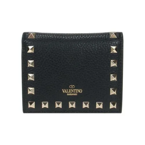 Valentino Garavani Телячья кожа с кожаными вставками кошелек для монет кошелек женский черный