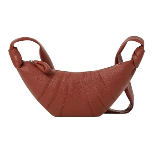 Lemaire Croissant series Коровья кожа Круассан Сумка Сумка через плечо Маленькая Унисекс Кирпичный Коричневый