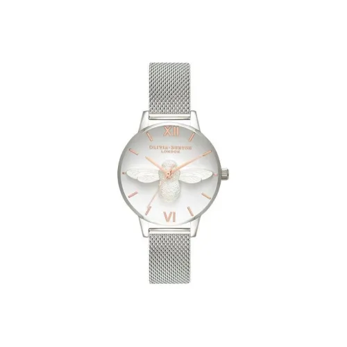 OLIVIA·BURTON Women's Watch Кварцевый механизм Ремешок из нержавеющей стали 30 мм Белый циферблат