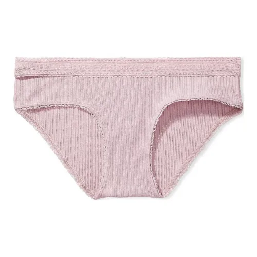 Victoria's Secret Розовый Хлопок Логотип Хлопок Кружево Обхват талии Hiphugger Panty г Нижнее белье Женские 1 шт Серо-розовый