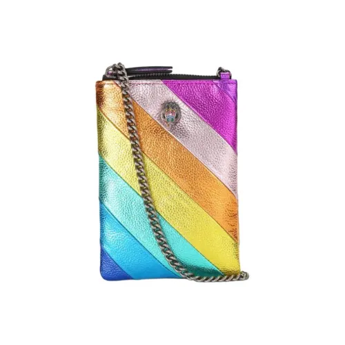 Kurt Geiger London Крупнозернистая текстура Коровья кожа Одно плечо Через плечо Чехол для телефона Женские Многоцветный