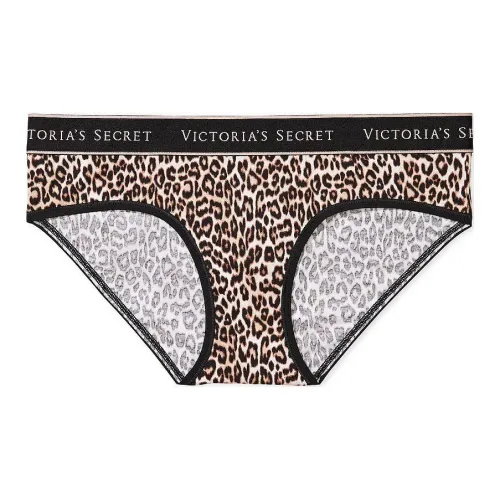 Victoria's Secret Розовый Хлопок Логотип Хлопок Hiphugger Panty Базовый Instincts Нижнее белье Женские 1 упаковка Леопардовый принт