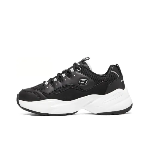 Skechers D'LITES 3,0 Cousin Аbrasion Resistant Дышащий Низкий Топ Повседневная Обувь Женская Черный Белый