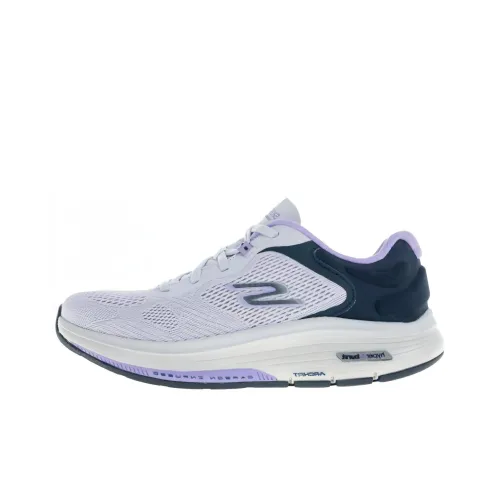 Skechers Go Walk Workout Walker Амортизация Износостойкий Низкий Топ Повседневная Обувь Женская Фиолетово-Белая