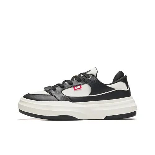 ANTA Печенье Цвет Обувь Увеличение Высоты Легкий Низкий Топ Скейтбординг Кроссовки Мужские Черный Белый