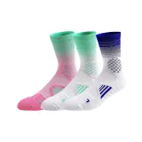 3 упаковки - Полосы Градиент Баскетбольные носки (Темно-синий + Бело-зеленый + Розово-зеленый)