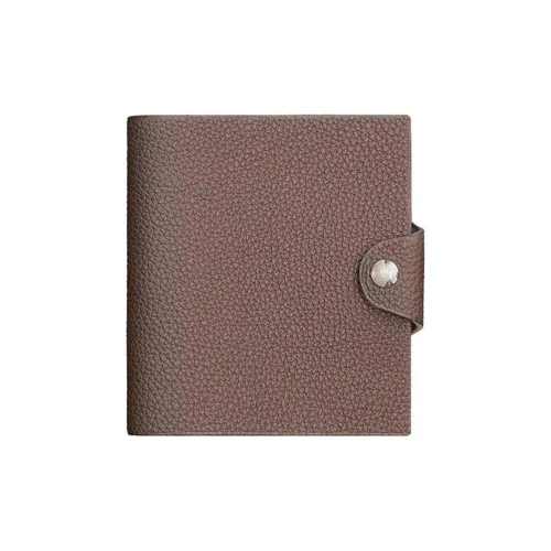 HERMES Ulysse Корова Кожа Togo Хранение Сумка Мини Унисекс 18 Этуф Слон Серый