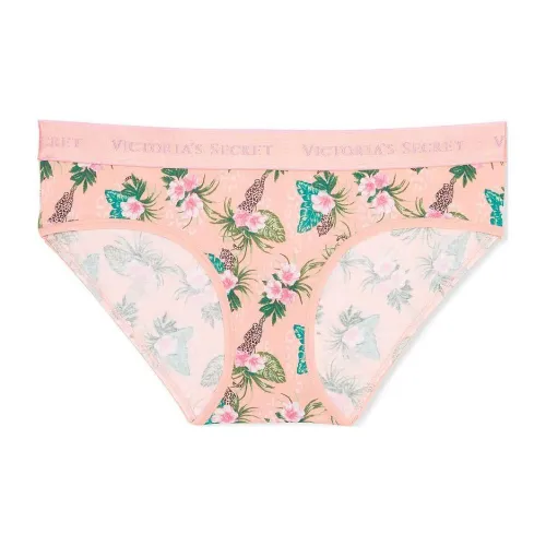 Victoria's Secret Розовый Хлопок Логотип Хлопок Hiphugger Panty T L Нижнее белье Женское 1 упаковка Печный принт