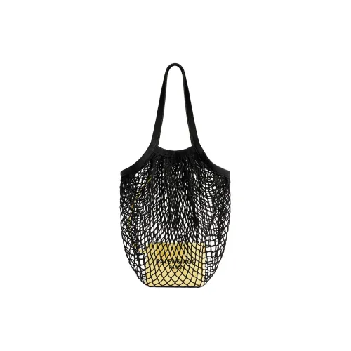 Balenciaga Нейлон Fishnet с ремешком сумка на одно плечо среднего размера женская черный и желтый